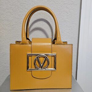 Valentino by Mario Valentino mustard small leather satchel, pre-owned, good cond